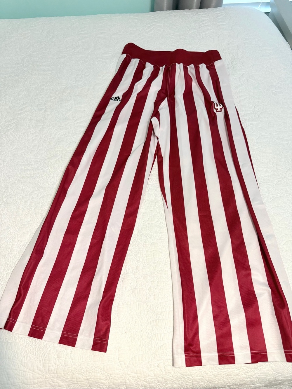 Adidas Indiana University IU Candy Stripe Red White Tearaway Pants Medium